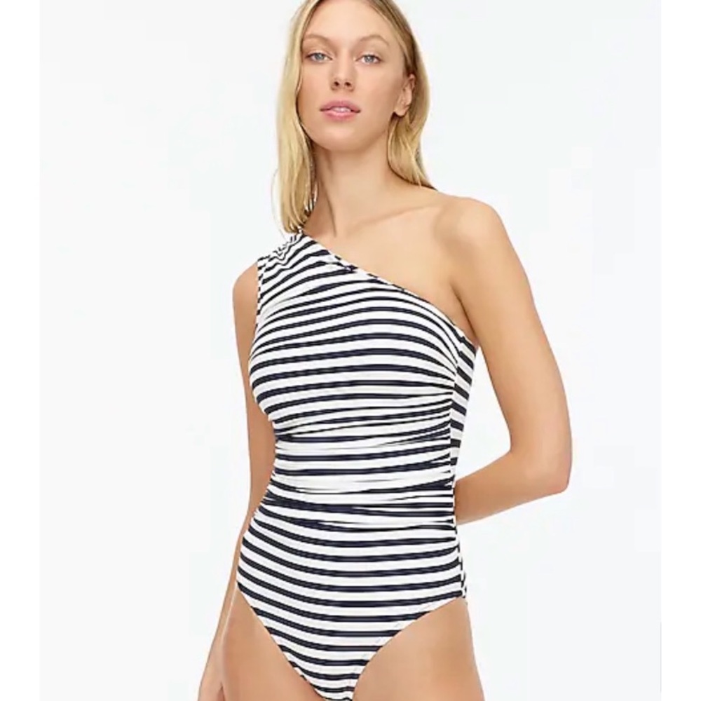 J Crew Ruched one-shoulder one-piece swim suit